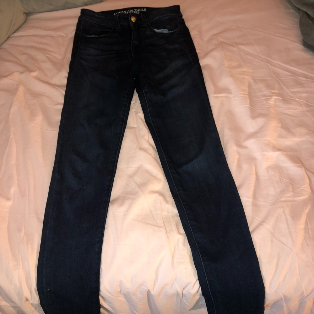 American Eagle dark wash high rise jeans